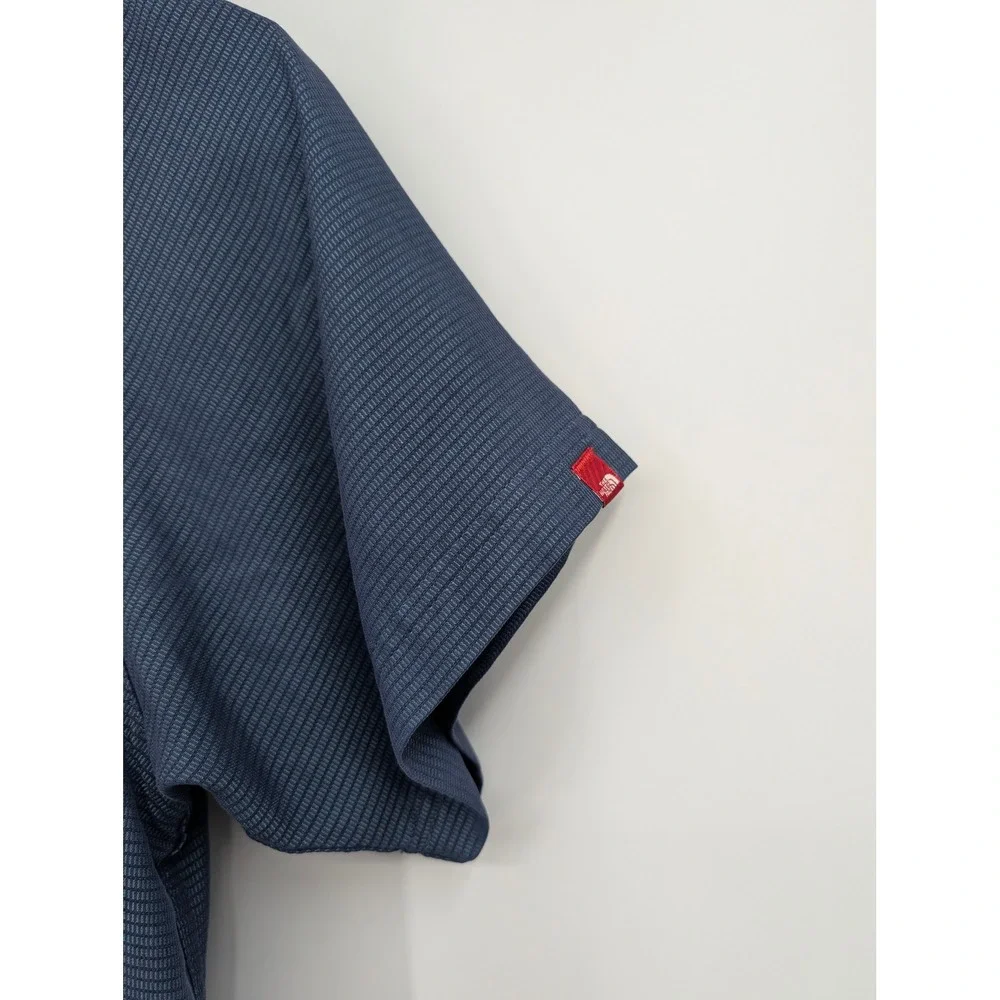 The North Face Mens Shirt Large Blue Short Sleeve Button Up Pocket Modal Blend